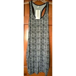 MONDETTA Sundress Black and White Print Racerback Sun Dress Size Medium NWT